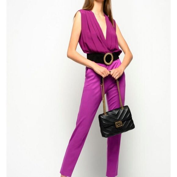 Pinko viscose bodysuit purple blouse , size 2 - Picture 3 of 14